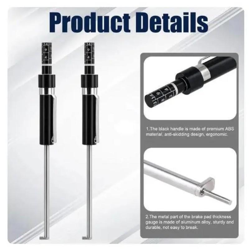 Car Brake Pad Thickness Measurement Tool, Includes Brake Shoe Scale, Base Plate Tester, Brake Pad Inspection Pen, Scale