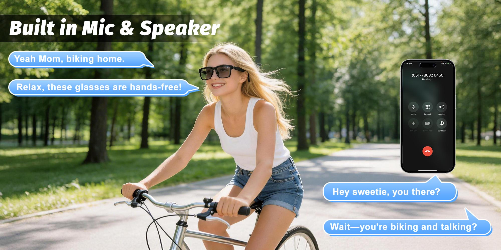 Smart Glasses for Men & Women,Bluetooth Glasses with Blue Light /Polarized Sunglass Lens,Music & Hands-Free Calling,UV & Blue Light Protection,Touch & Voice Assistant