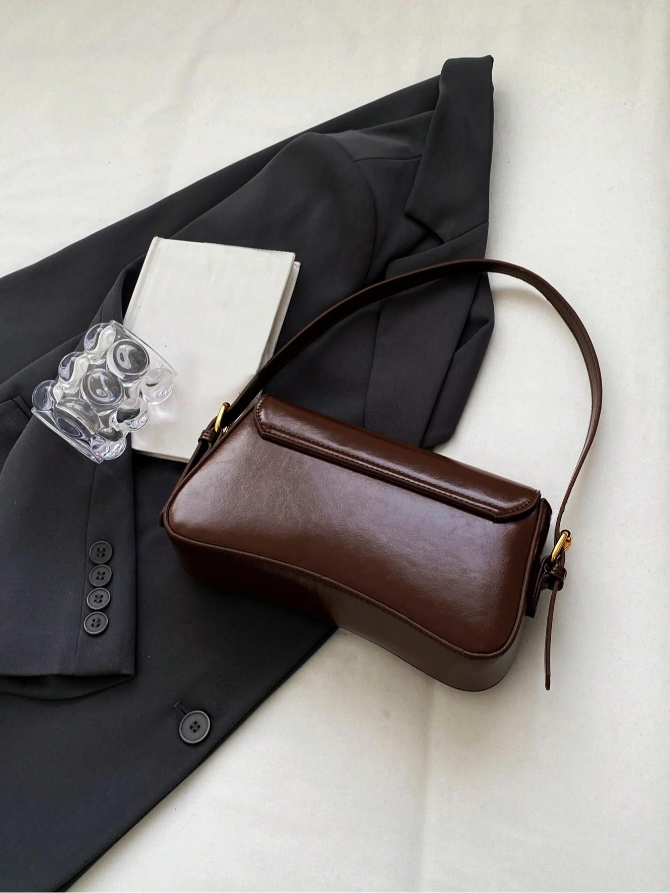 Vintage Minimalist Women's Square Bag, PU Leather Shoulder Bag, Commuter Fashion Handbag for Dating, Picnic, Party, Valentine's Day, Casual Handbag Satchel