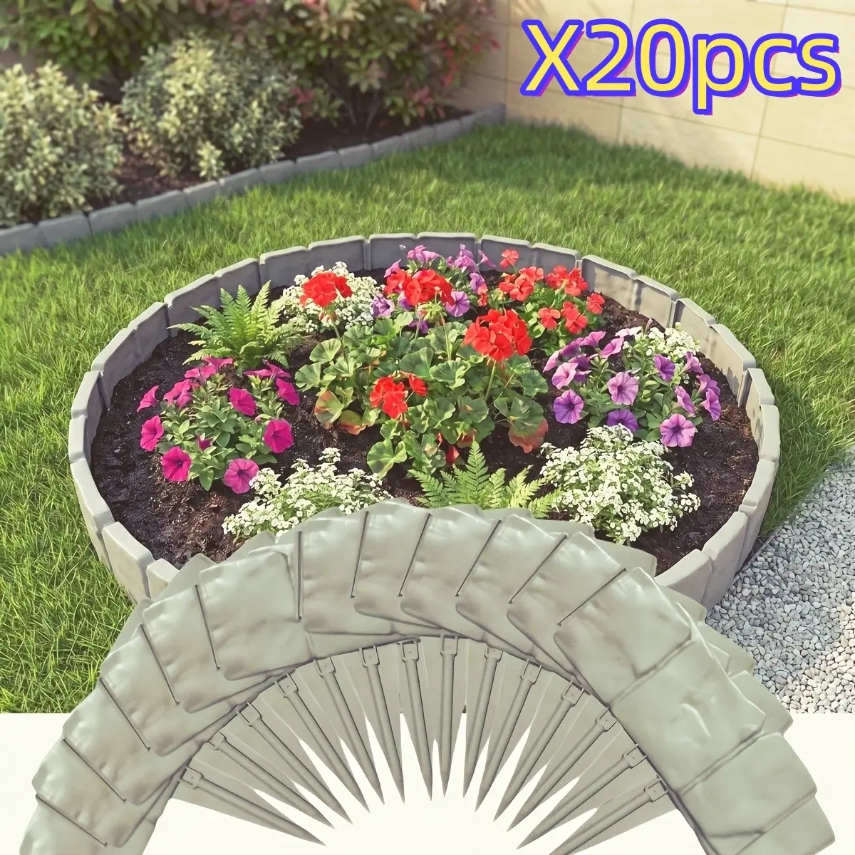 High-Quality 20-Piece Garden Fence Set, Sharp-Tip Stakes, Easy Installation, Quick Setup, Plastic Garden Fence, Year-Round Lawn Decor, Outdoor Vegetable Garden Divider