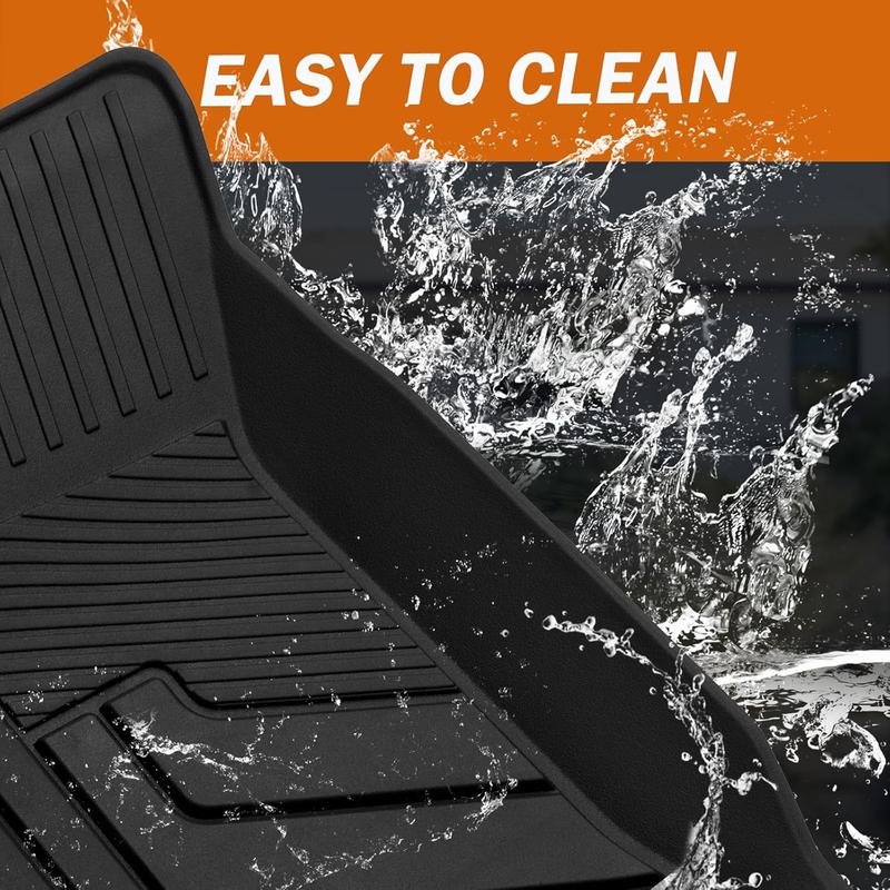 Canvcle Custom Fit Floor Mats for Gas Model 2024-2025 Toyota Tacoma Double Cab Automatic All Weather TPE Rubber Liners Non-Slip & Odorless