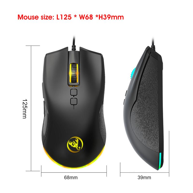 Keyboard and Mouse Combo Set, 61-Key Slim Membrane RGB Backlit Keyboard with Dual-Color Injection Keycaps and Optical Mouse, USB Plug-and-Play