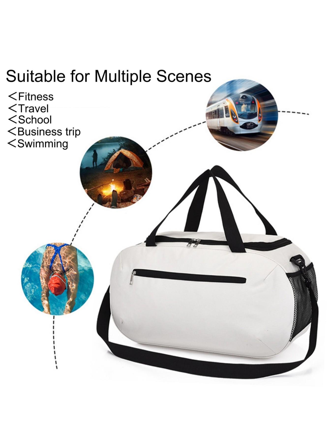 Shark Theme Sports Travel Bag, Large Capacity Lightweight Gym Bag, Adjustable Strap, Ideal for Yoga, Fitness, Commute, Campus, Outdoor Activities