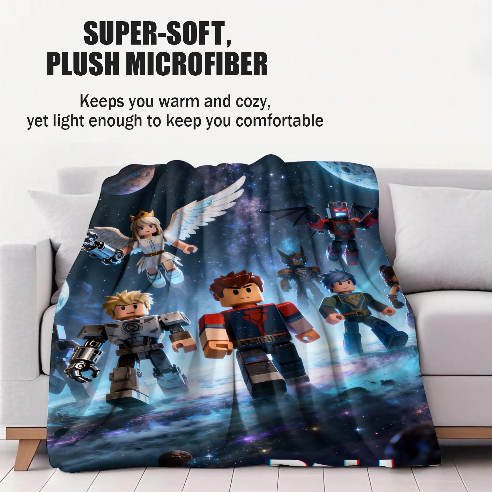 Roblox Printed Pattern Blanket, Suitable For All Seasons, Suitable For Beds, Sofas, Cars, Room Decorations, And Gifts, Suitable As a Gift For Children And Teenagers, a Single-Sided Printed Blanket