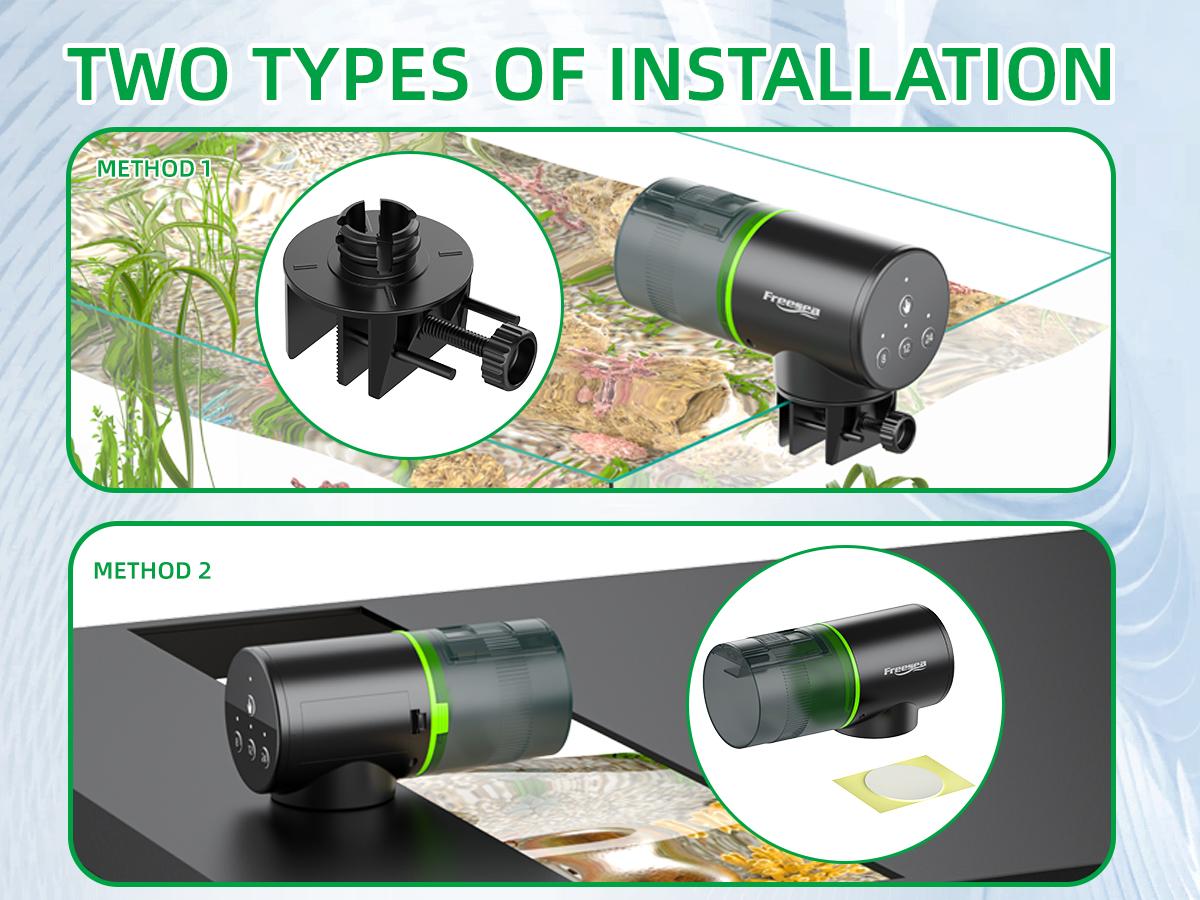 FREESEA Automatic Fish Feeder for Aquarium: Auto Fish Food Dispenser with Timer for Small Tank Betta Turtle - Battery Vacation Self Feeding for Flakes FREESEA Automatic Fish Feeder for Aquarium: Auto Fish Food Dispenser with Timer for Small Tank Betta Turtle - Battery Vacation Self Feeding for Flakes