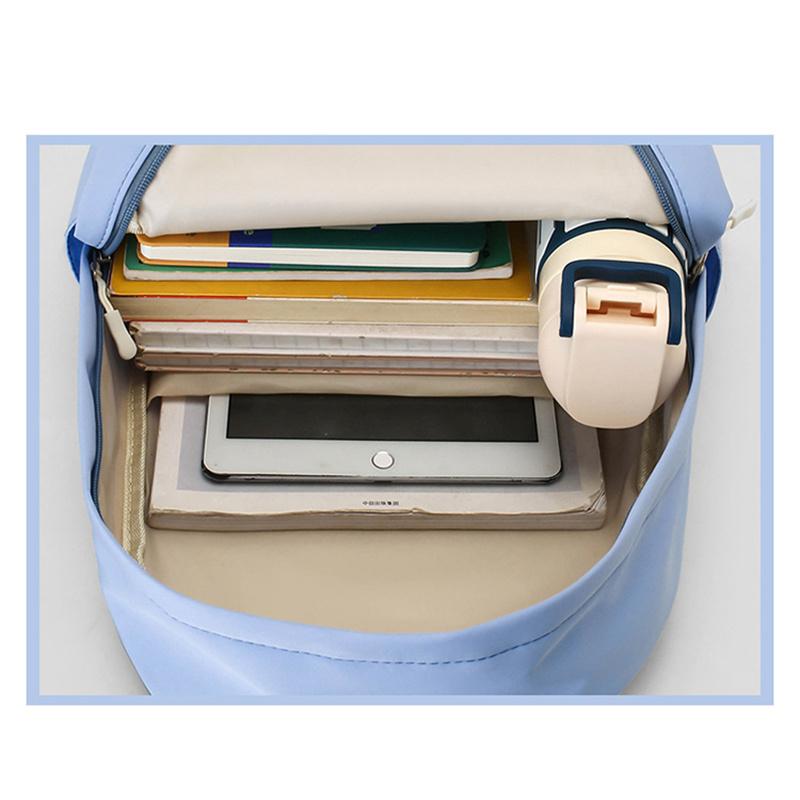 Jesus Letter Pattern Backpack & Pencil Case Set, Large Capacity Commute Backpack, Simple Solid Color with Multiple Colors, Ergonomic Shoulder Straps