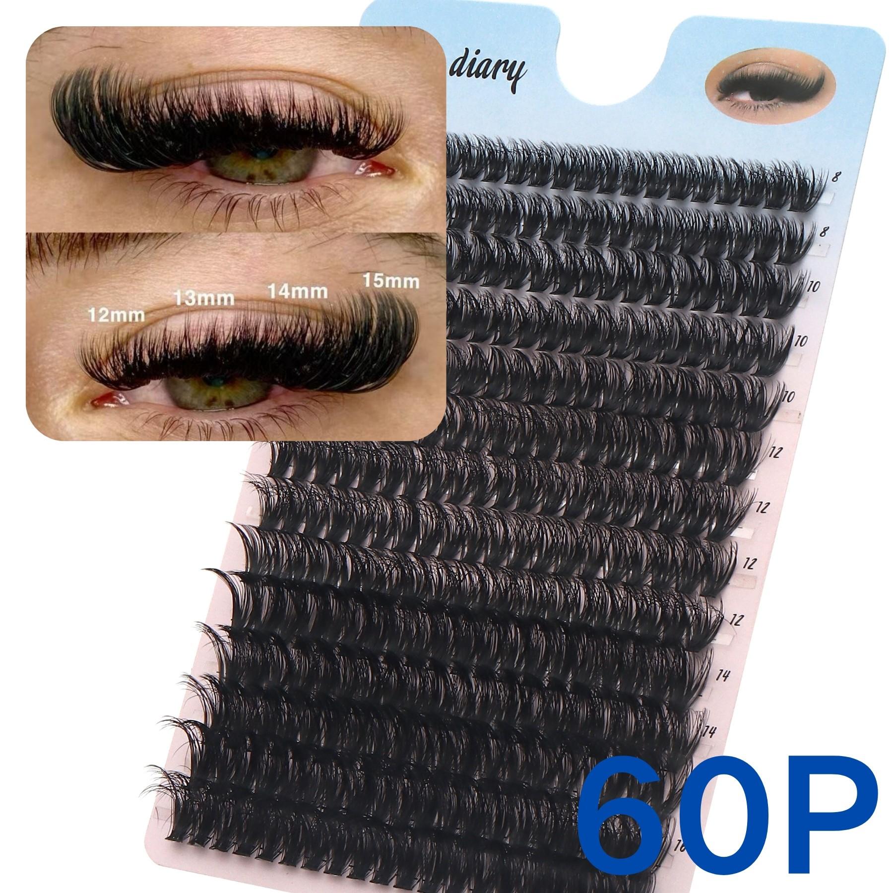 Dramatic DD Curl Cat Eye Cluster Lashes | 10-18mm Fluffy Lifted 3D Volume Individual Lashes, Easy Beginner DIY Long Lasting Reusable Eyelashes, Big 280Pcs Pack Daily & Party Makeup