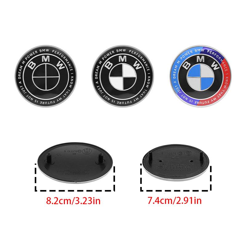 1/2Pcs 82MM 74MM Car Front Hood Emblem Rear Trunk Badge Logo For BMW E46 E36 E38 E39 E90 F30 F10 F20 G20 E87 E60 E53 E63 F01 F02 E83 X3 X5 X6 M M3 M4 Auto Accessories