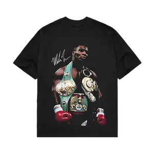 [ 🎇 100% Cotton]Mike Tyson T-Shirt, 90s Vintage Boxing Sport Legend Unisex Graphic Tee, Vintage Streetwear, Autographed T-Shirt Crewneck Clothing Cotton Menswear