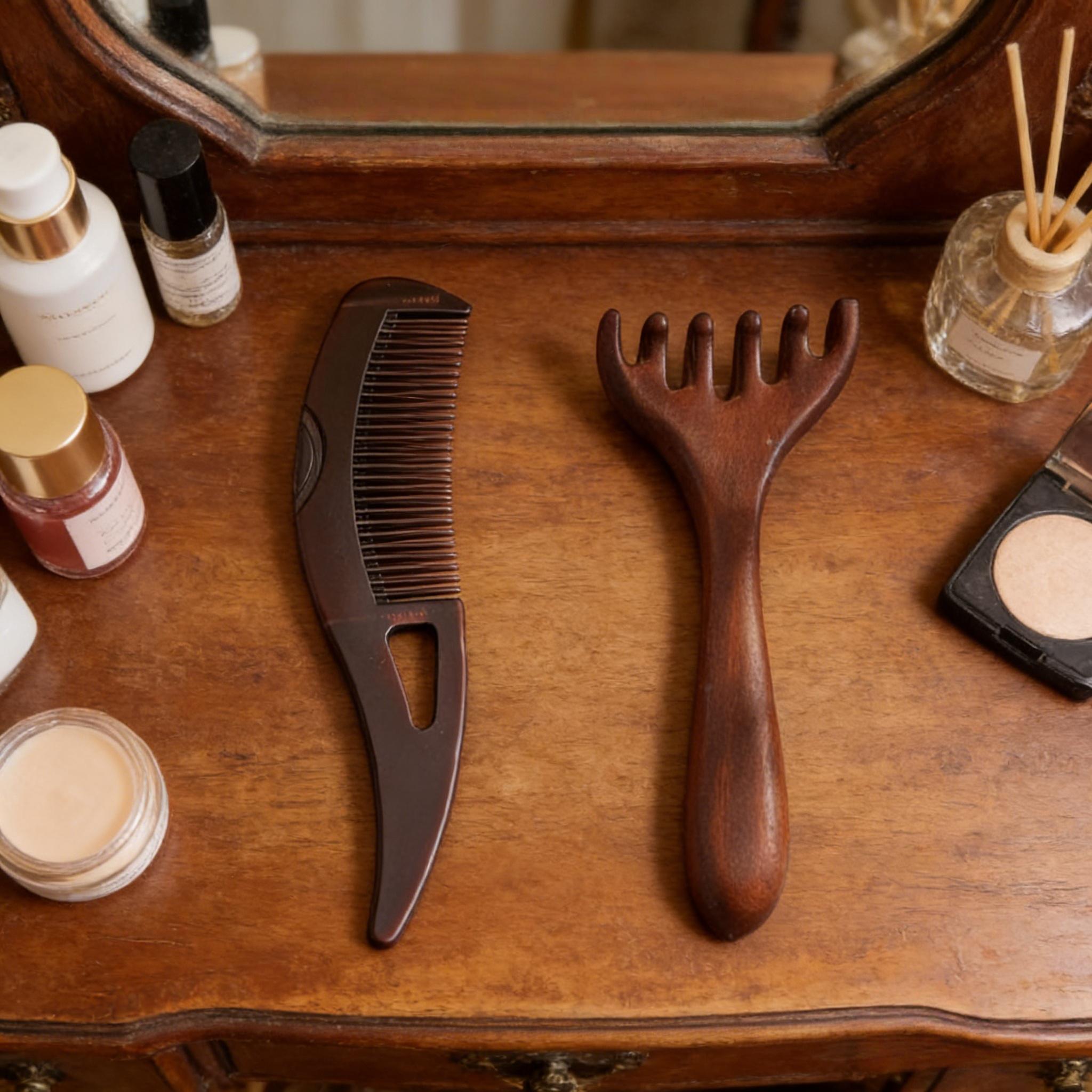 Energy Comb Set, Hollow Design Hair Care Brush, Dandruff Removal Comb, No Wash Anti-Hair Loss, Oil Control Head Combs, 2 Pieces