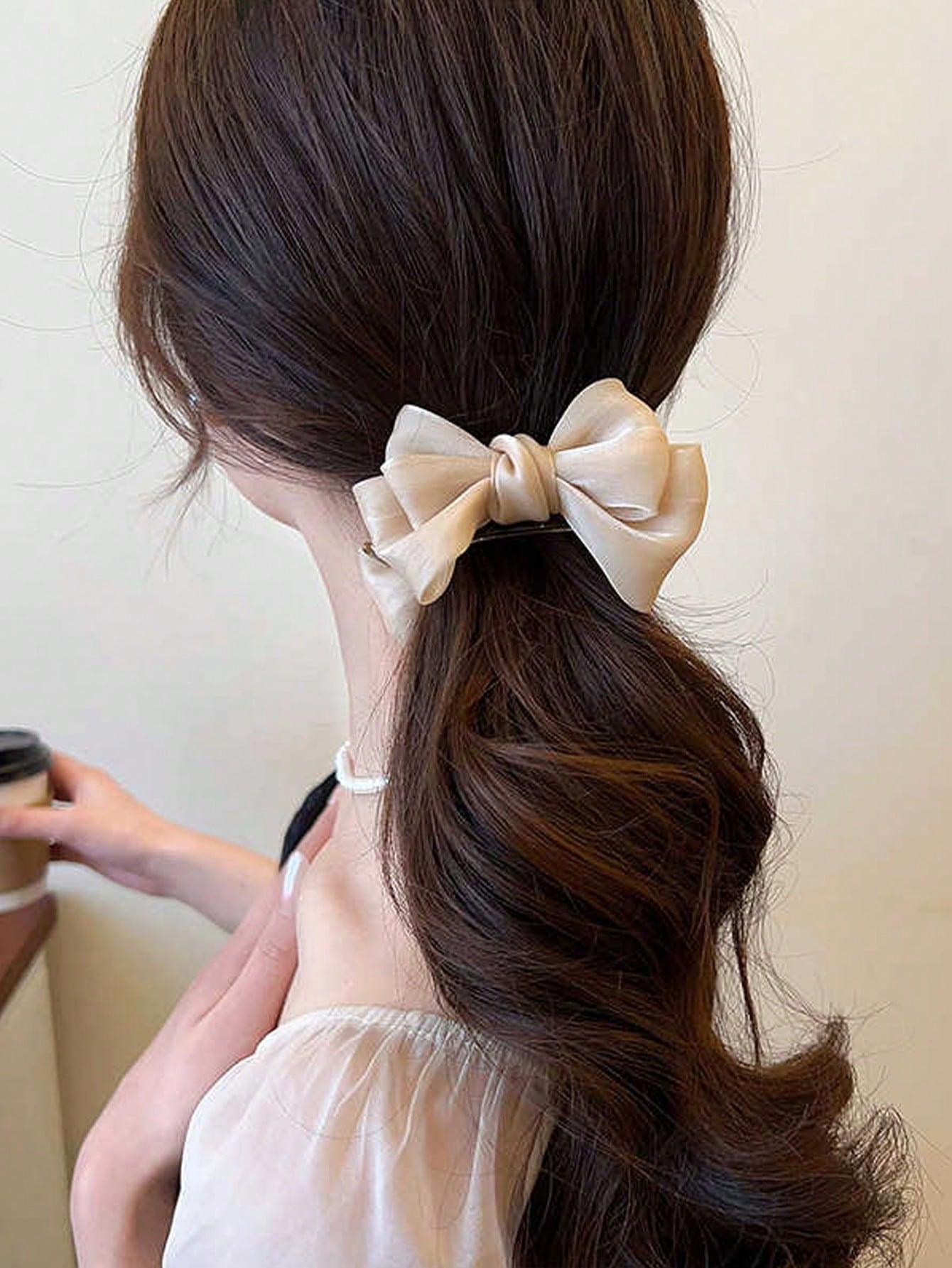 Elegant Large Bow Hair Clip, Multi-Functional Hair Accessory for Ponytails and Buns, Perfect for Daily Use by Women