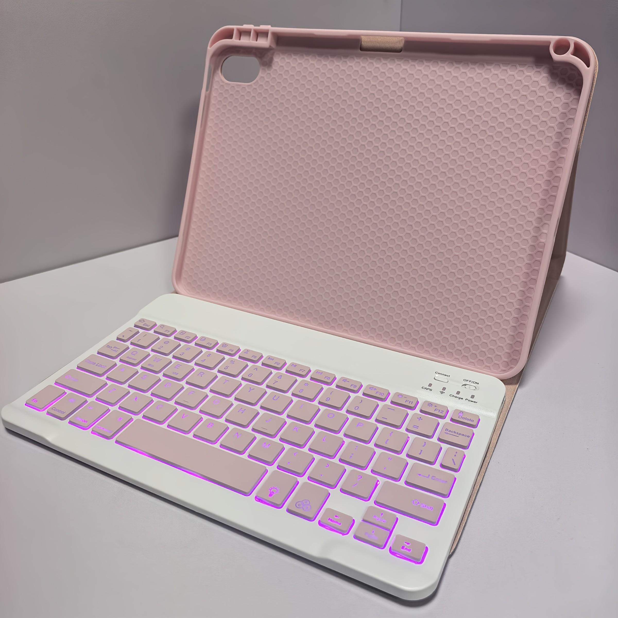 Bluetooth-compatible Keyboard Case for 10th Gen iPad, RGB Backlit Keyboard, Slim Stand Protector, Pen Slot, Shell, Compatible with A16 iPad (2022)
