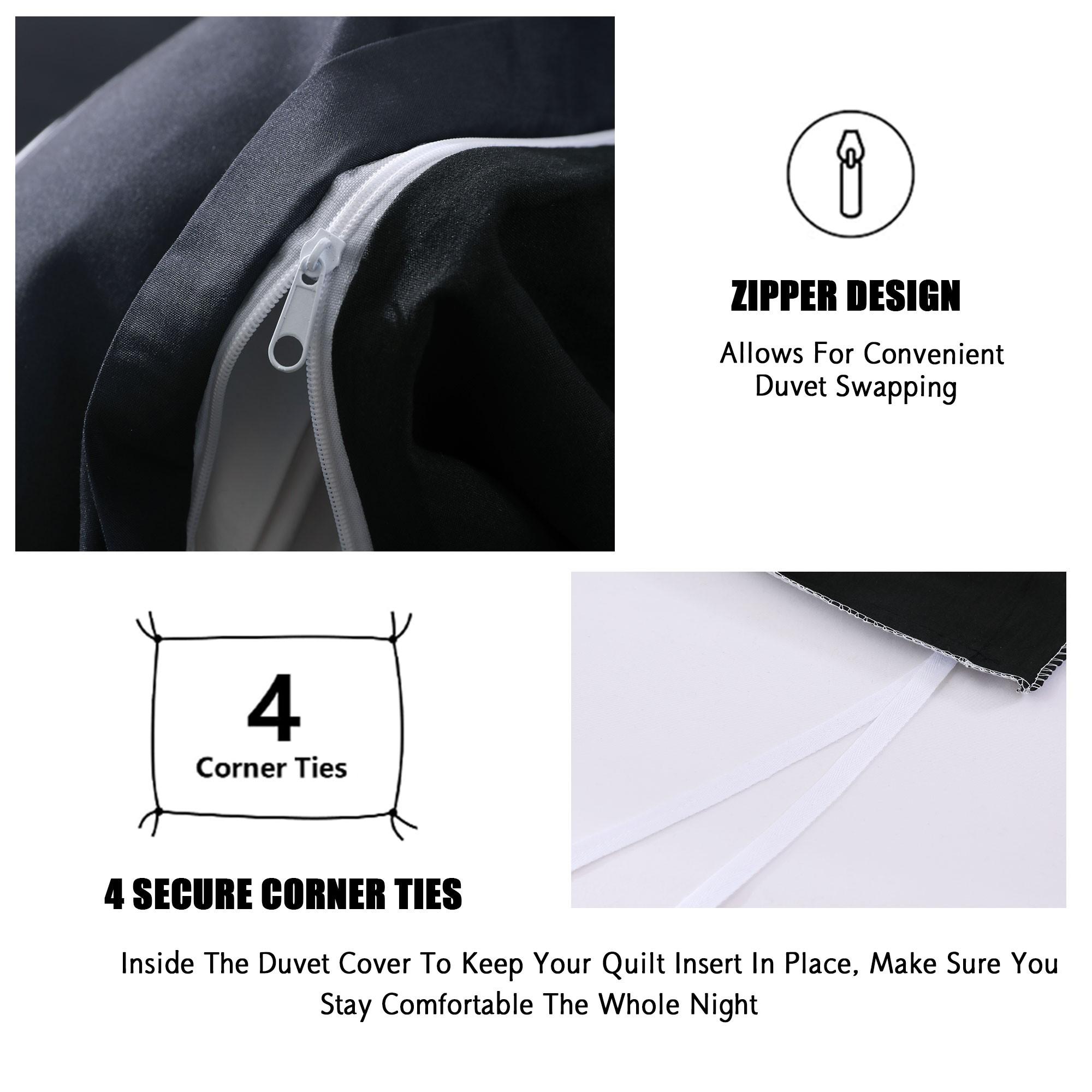 3pcs Black & White Paisley Print Bedding Set, Includes 1 Duvet Cover + 2 Pillowcases No Insert, Comfortable Sleep, Perfect Gift for Dorm Room, All Seasons