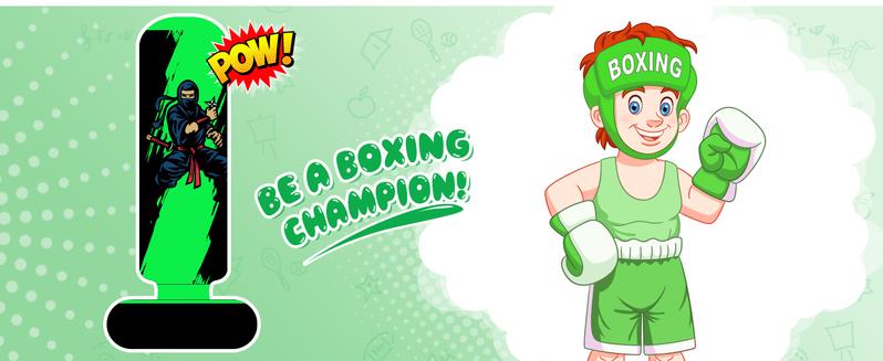 QPAU Premium PVC Kids Punching Bag 66 Inch Stable Inflatable Rebound Boxing Bag with Gloves Stand for Karate Taekwondo MMA Training Exercise Fitness Strength Fun Ages 6-12