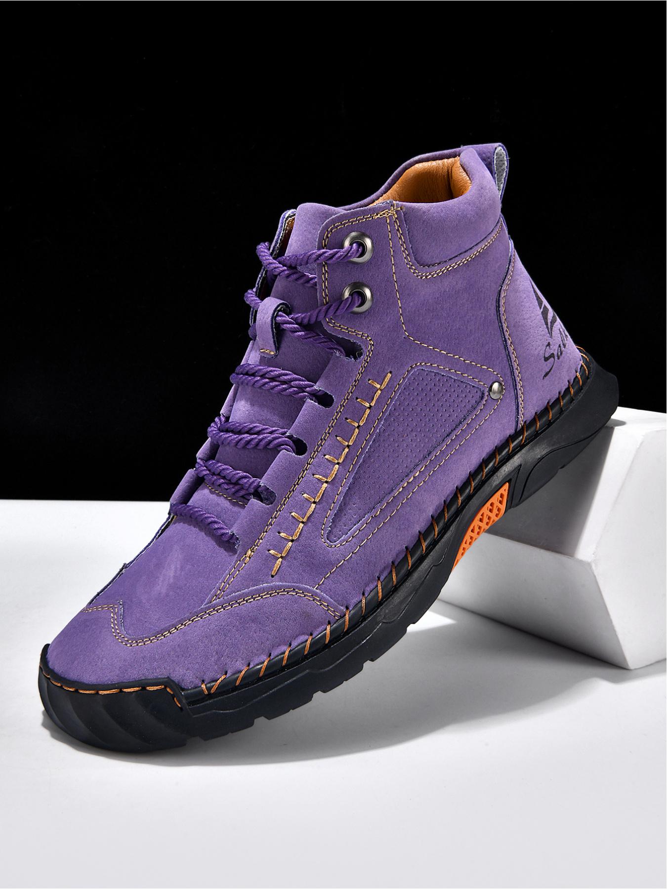 Vintage Hand-Stitched Chelsea Work Boots, Soft Bottom Anti-Slip Casual Hiking Shoes, Synthetic Leather, Medium Width, All Seasons