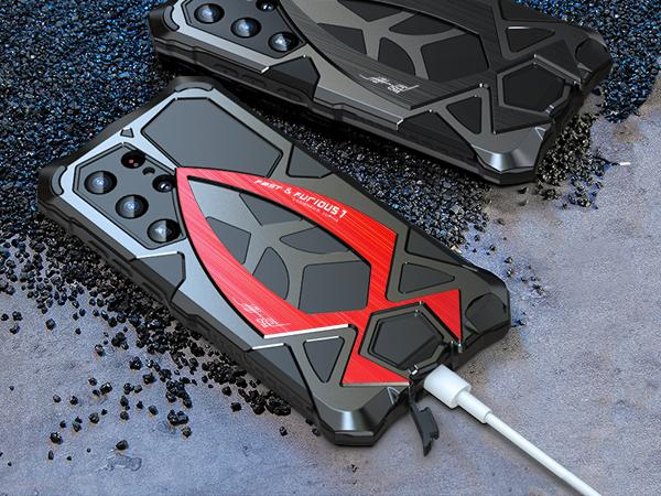 for Galaxy S24/S25 Ultra Heavy Duty Metal Armor Phone Case Built-in Screen Lens Protection Protective Dust Proof Military Grade Rugged - Black