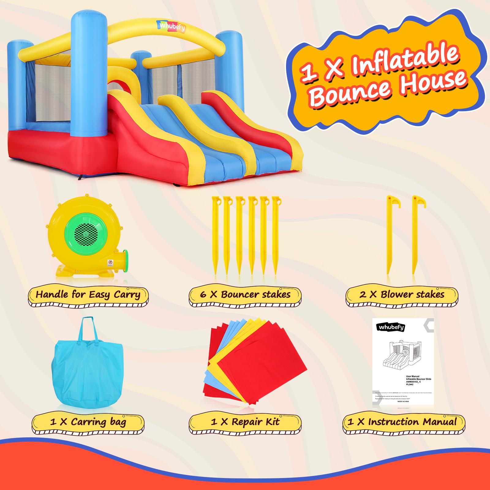 AKEYDIY Inflatable Bounce House for Kids 4-12, 12.6FTx9FT Huge Bouncy Castle with Elevated Double Racing Slides Obstacle, Large Bouncing Area, Indoor&Outdoor Blow up Bouncy Castle Jump Park for Family Backyard Fun, Christmas Gifts