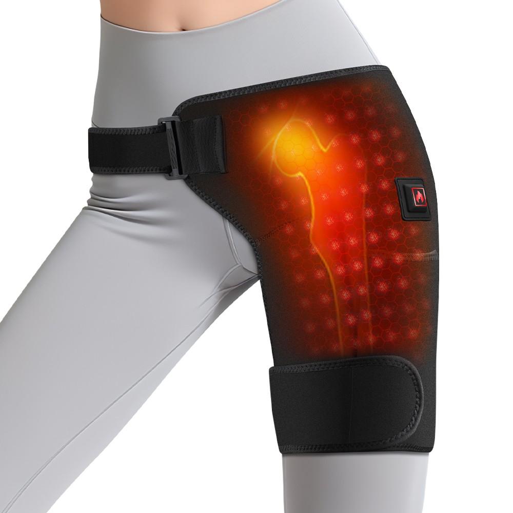Light Heat Hip & Thigh Wrap, 660nm LED Bulbs, 3 Modes, Hip Heating Pad, Hip Joint Heating Massager, USB Powered（Battery not Include）