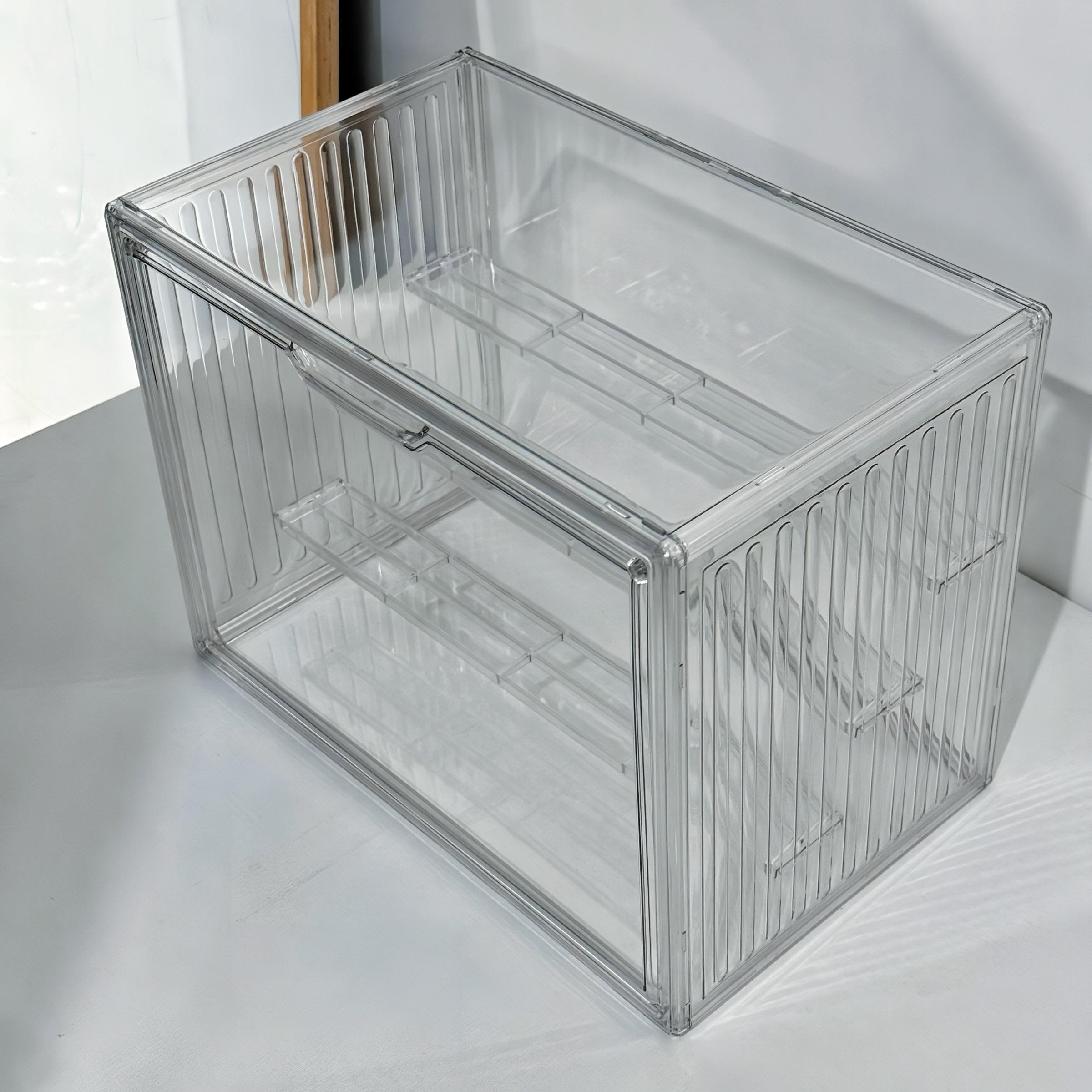 Transparent Display Cabinet, Three-Layer Adjustable Stackable Storage Box, Collectible Model Showcase, Summer Essential, Back-To-School Must-Have, Home Storage