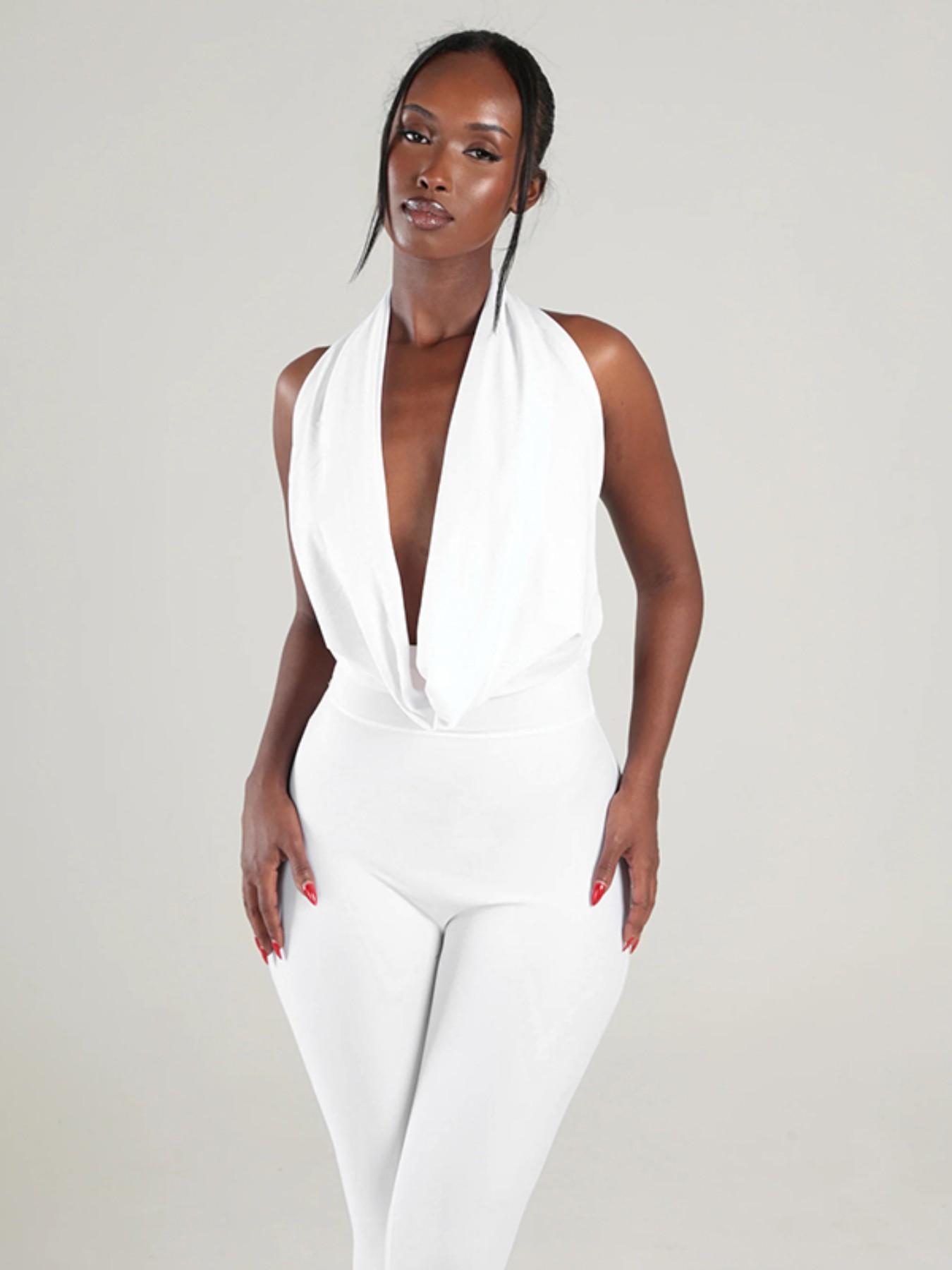 Women's Sexy Backless Sleeveless Bodycon Fit Jumpsuit, Simple Design, Casual Daily Wear, Fashionable, Stylish and Chic, Ideal for Everyday Womenswear Women's Sexy Backless Sleeveless Bodycon Fit Jumpsuit, Simple Design, Casual Daily Wear, Fashionable, Stylish and Chic, Ideal for Everyday Womenswear
