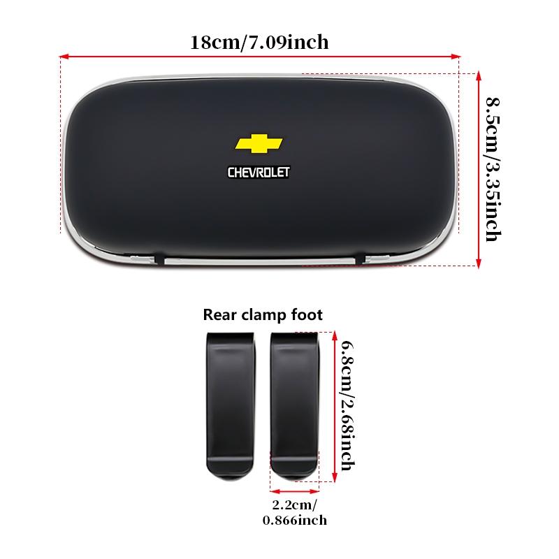 Chevrolet Car Sunglasses Eyeglass Case, Storage Box, Glasses Holder Clip, Includes Two Stands, Suitable for Chevrolet Vehicles
