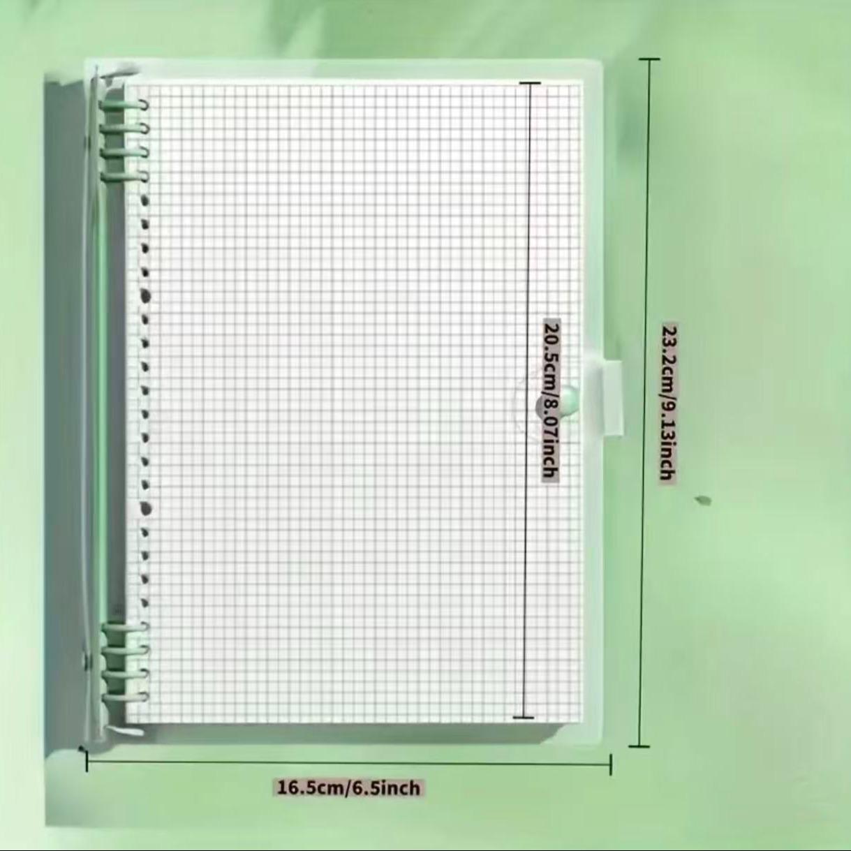 [Waterproof Loose-Leaf Notebookl Waterproof &Moisture-Proof 60 Page A5 PVC Transparent Loose-Leaf Notebook Replaceable Refillable Binder forDaily Writing, Office, and Study Use