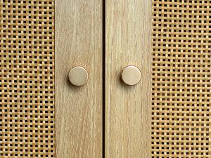 Vabches Rattan Toilet Storage Cabinet, Over the Rack Wood Cabinet with Metal Stand, Bathroom Organizer with Adjustable Shelf, Tall Freestanding Washer Shelf, Small Cupboard, Space Saver, Natural style