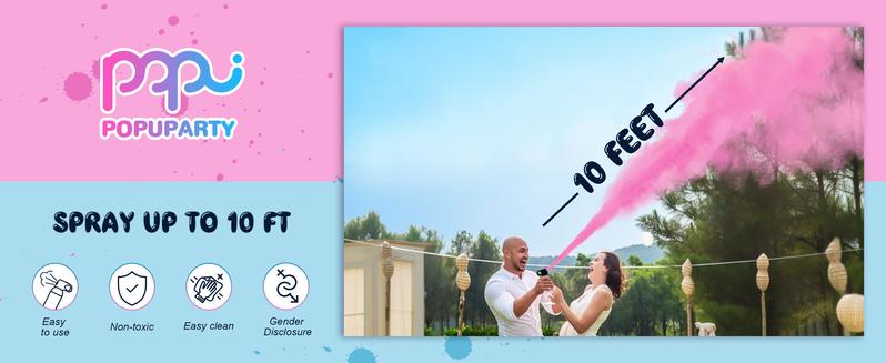 Gender Reveal Fire Extinguisher Color Blasters 2 Bottles for Baby Party Halloween Birthday Outdoor Activities Safe Corn Starch Confetti Spray