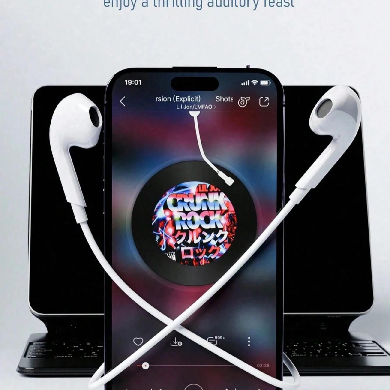 Wired In-Ear Headphones with Apple Lightning, Android Type-C, and 3.5mm Jack, Replacement Earbuds for Smartphone, Video Game Theme