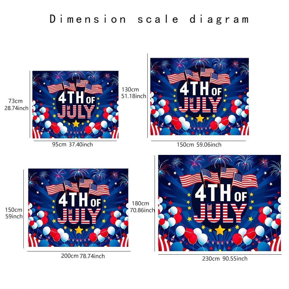 1PC Independence Day themed tapestry for enhancing home atmosphere perfect for bedrooms and living rooms ideal for gatherings and celebrations wall decoration featuring vibrant stars stripes flags and fireworks background fabric adding festive vibes to an