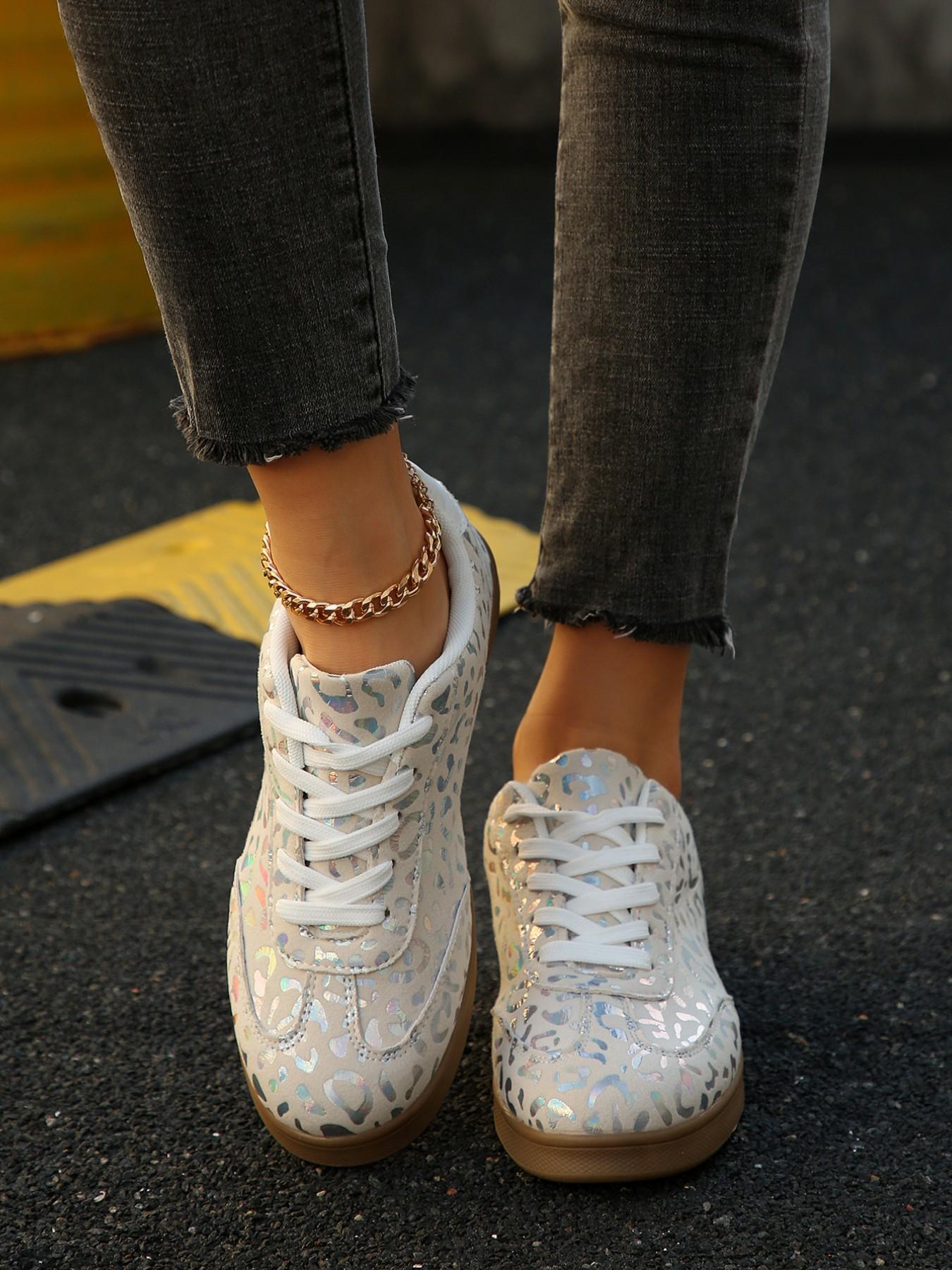 Leopard Print Derby Shoes for Women, 2026 New Vintage Rubber Sole Casual Sneakers, Versatile Shoes for Students