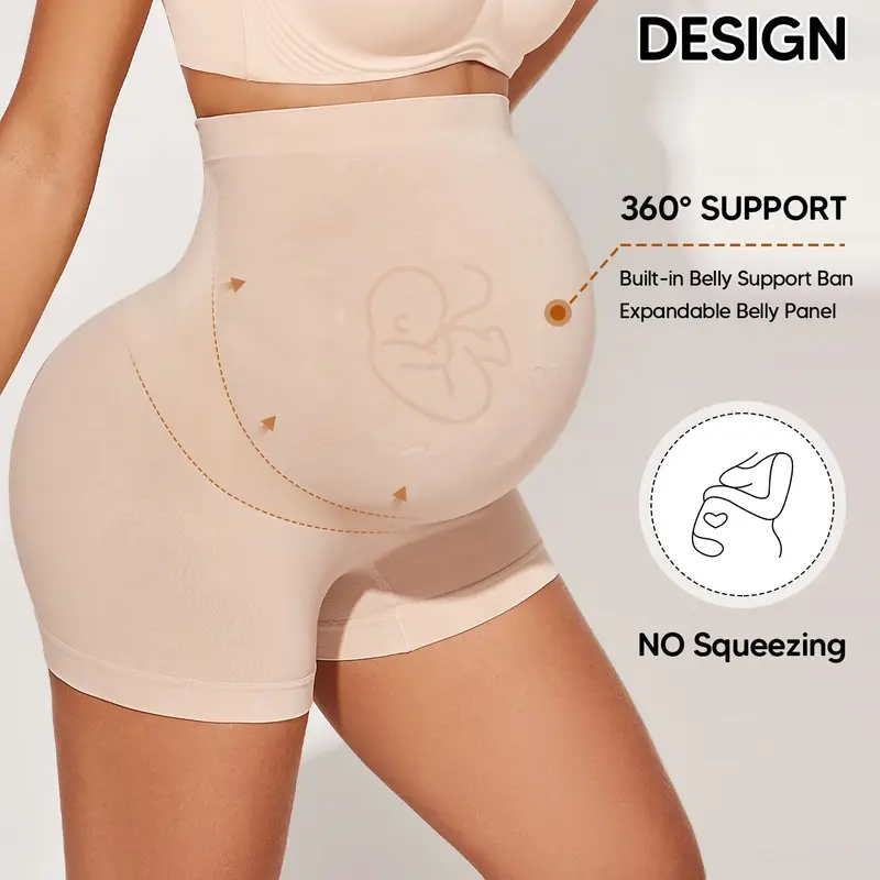 Maternity Seamless High Waisted Support Shorts, Soft & Breathable Belly Support Underwear, Maternity Undies, Maternity Supplies, Pregnancy Shapewear, Pregnancy Must Haves