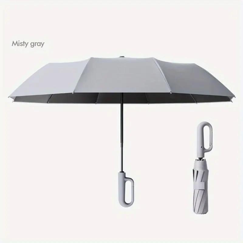 Automatic Folding Umbrella, Portable Rainproof Sunscreen Umbrella with Ring Buckle, Unisex Windproof Waterproof UV Protection, Wind Resistant Umbrella, Portable Foldable Umbrella