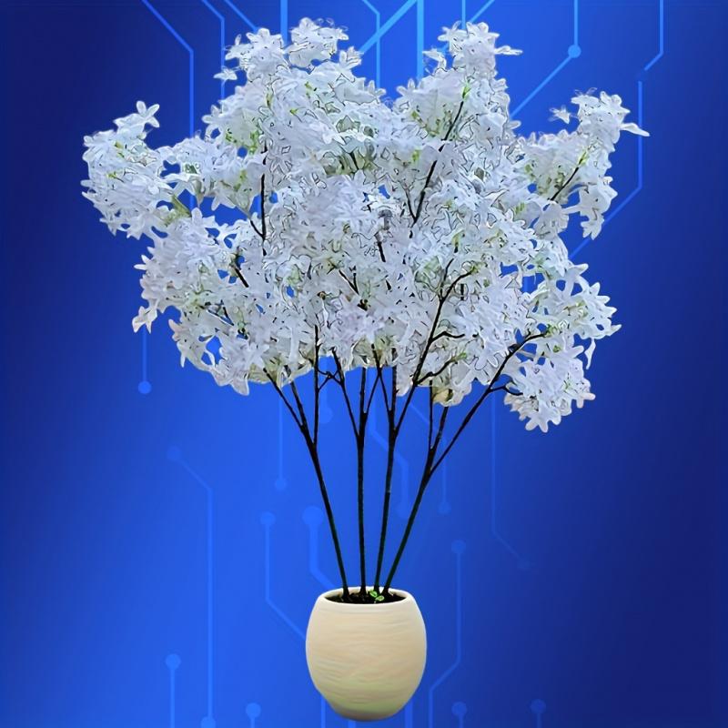 4 37.4-inch tall large artificial red maple decorations - durable plastic materials, elegant pure white flowers, UV weather-resistant design, Lifelike Artificial Flower