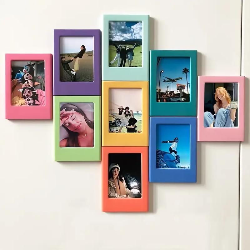 10PCS 3-Inch Magnetic Fridge Frames - Random Color Fujifilm Photo Holders, Retro Durable Frame with Smooth Edge, Home/Office Decor, Black Friday Deal: Fridge Magnet Photo Displays, Ideal Holiday/Birthday Gift for Photographers, Picture Frame Set
