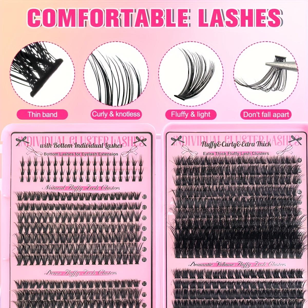 Lash Extension Fluffy Eyelash Extension Thick Lash Clusters Extensions Wispy Individual Lashes D Curl Lash Extension 40D 60D 80D 100D Mixed, 9-16mm.Extra Thick Fluffy Natural Style, Reusable Individual False Lashes Daily, Cosplay & Festivals