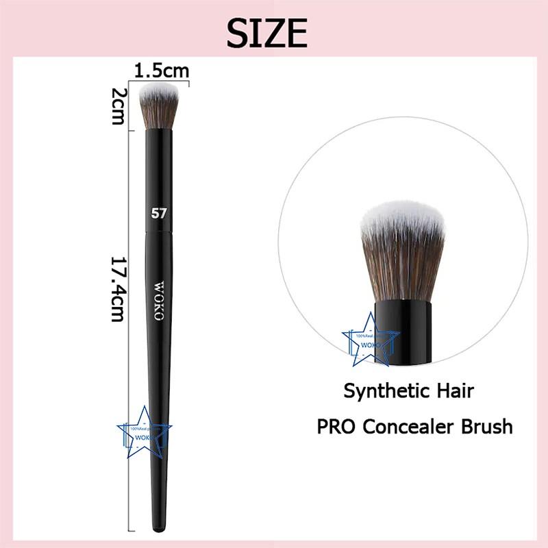 57 Round Head Concealer Makeup Brush, Face Concealer Liquid Blending Brush, Circular Buffing Motions, Blend and Cover Imperfections