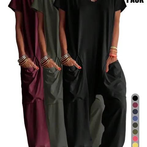 Women's Workwear Overalls Jumpsuit Casual Home Wear, Comfortable Fitted One-Piece Pants, All Seasons Fashion, Plain Pattern, Casual Jumpsuits, Casual Style Jumpsuit