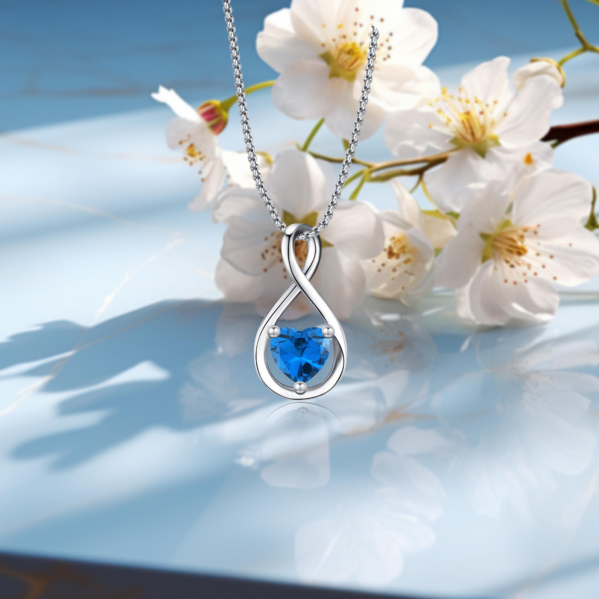 Heart Shaped Necklace Infinity Heart Birthstone Necklace Pendant Gift for Women Girls Anniversary Birthday Mother's Day Gifts Valentine's Day Gift Jewelry for Mom Wife Girlfriend Sister Heart Shaped Necklace Infinity Heart Birthstone Necklace Pendant Gift for Women Girls Anniversary Birthday Mother's Day Gifts Valentine's Day Gift Jewelry for Mom Wife Girlfriend Sister