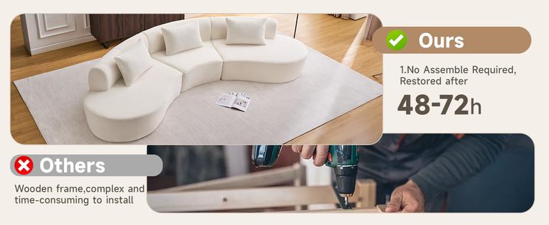 【Valentine's Day gift】ONBRILL Cloud Sectional Couch,Modern Modular Sofa with Deep Seat,Upholstered Chenille Boneless Upholstered Couches for Living Room,No Assembly Required