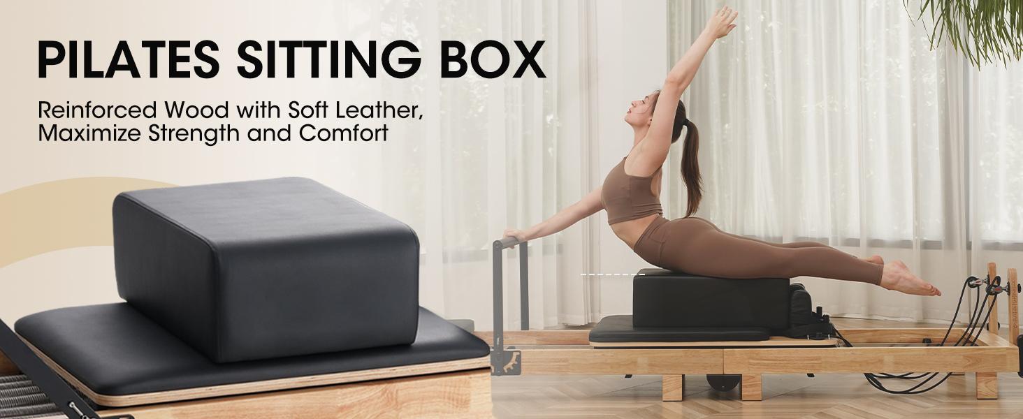 [2 packages shipping] PAETA Wooden Foldable Pilates Reformer Machine with Springs, Home & Studio Pilates Equipment with Sitting Box, Jump Board & Accessories