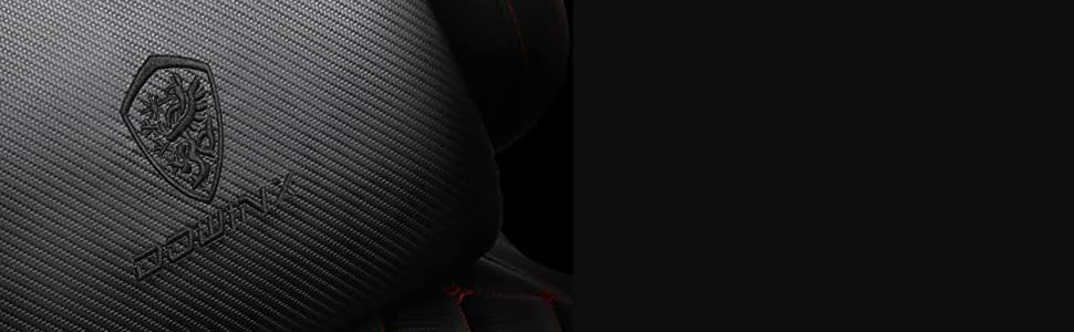 Dowinx Gaming Chair Office Chair PC Chair with Massage Lumbar Support, Racing Style PU Leather High Back Adjustable Swivel Task Chair with Footrest