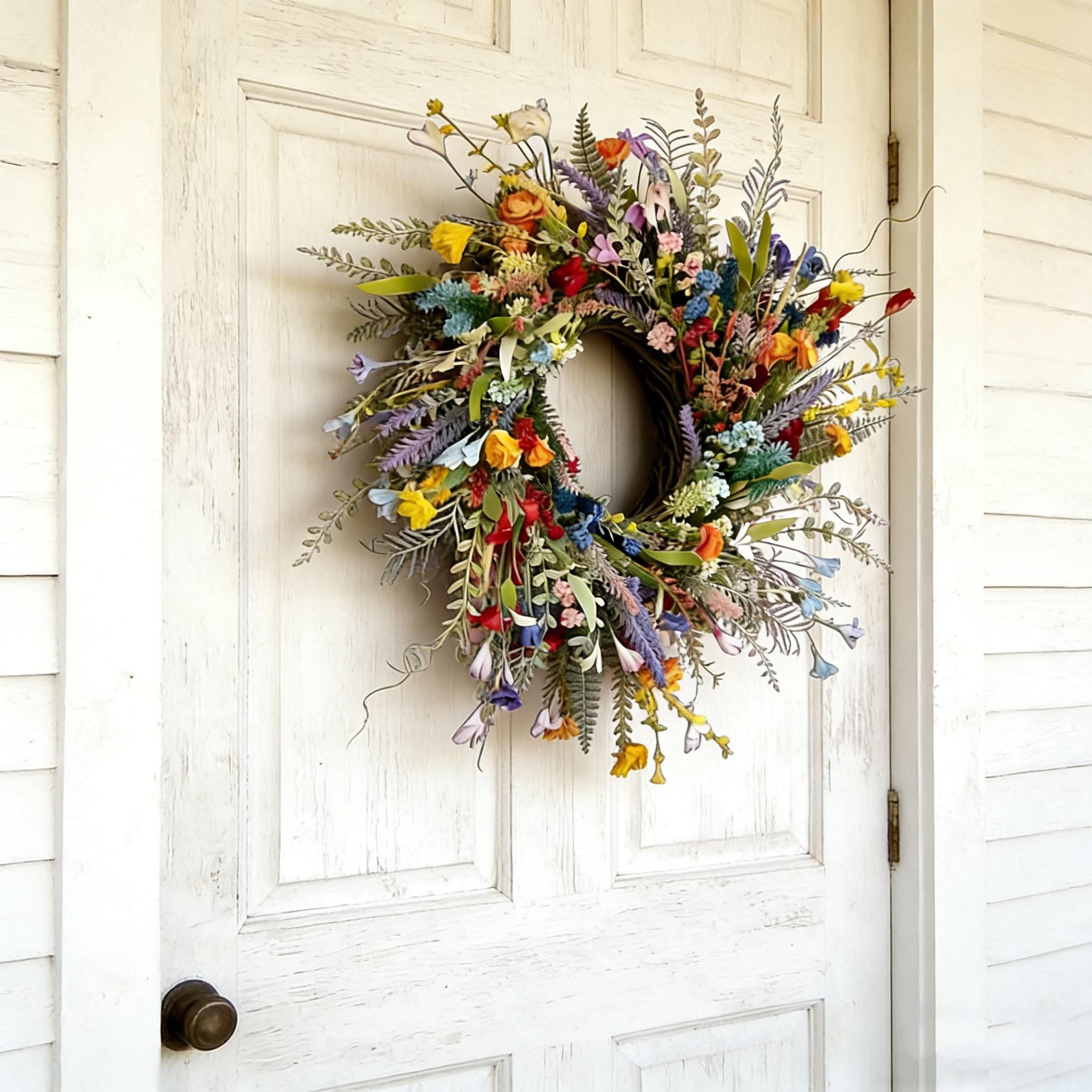 Berry Wildflower Wreath, Front Door Wreath, Spring Summer Wreath, Elegant Wreath, Mother's Day Wreath, Plastic Material, Daily Use