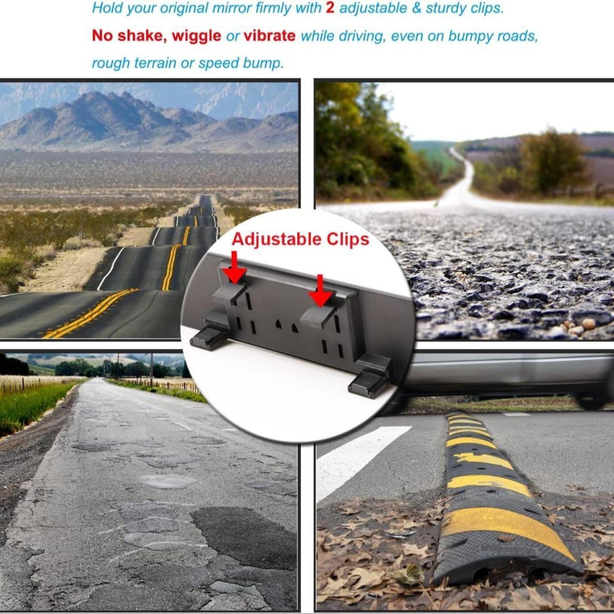 Universal 11.81 Inch Panoramic Convex Rearview Mirror, Car Dashboard Wide Angle Mirror, Automotive Accessory for Suvs and Trucks