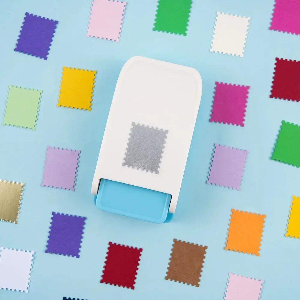 1x0.8inch Rectangle Postage Stamp Punch Lever Action Craft Punch for Paper Crafting Scrapbooking Various Materials Punching Tool