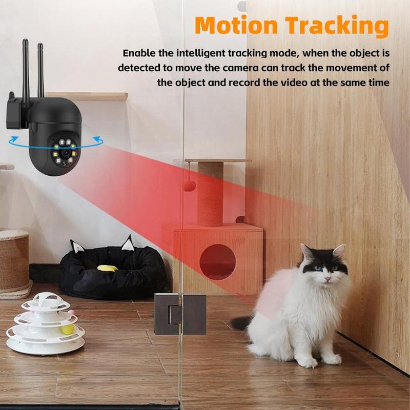 1080P IP Smart Surveillance Camera, Two-way Voice Intercom, One-button Wifi connection Smart Tracking, Color Night Vision, 90° Up and Down, 355° Pan/Tilt Control, Remote Access Viewing, Watching Pets/Elderly/Courtyard