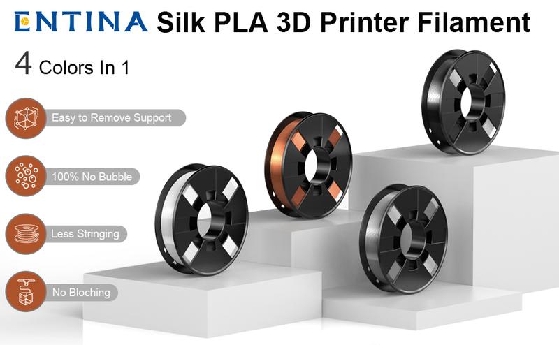 PLA 3D Printer Filament Bundle 200g x 4 Spools Set 1.75mm Dimensional Accuracy +/- 0.02mm for 3D Printers & Pens Printing Supplies, 3dprinter