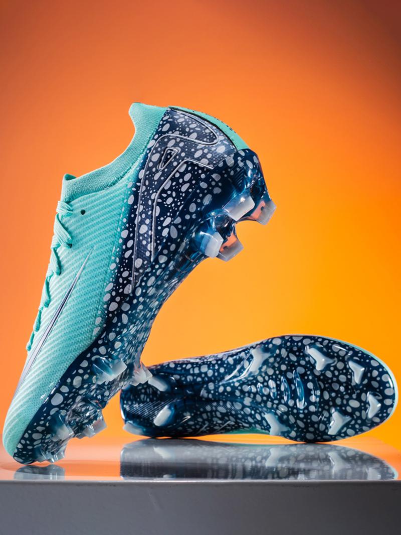 Parent-Child Leopard Print Soccer Shoes, Soccer Cleats, Breathable Knit Material, Professional Long Nails, Sporty Style, All Seasons Parent-Child Leopard Print Soccer Shoes, Soccer Cleats, Breathable Knit Material, Professional Long Nails, Sporty Style, All Seasons