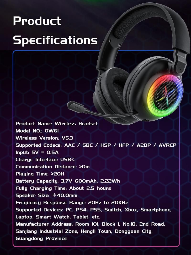 [New Upgrade] TAGRY TRONICX K12 Wireless Gaming Headset - 40mm Drivers - Memory Foam Cushion - Version  5.3-USB-A/C Dual Interface 2.4G - Wired 3.5mm Audio Jack - For PC, Mac, PS4, PS5,Switch, Smart Phone, Laptop, Smart Watch, Tablet