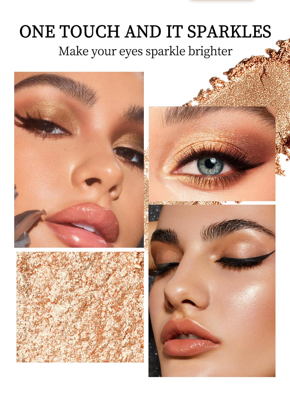 8 Color Shimmer Highlighter Eyeshadow Stick, Long-Lasting Natural Brightening, Lazy Eye Shadow Brush Set, One-Touch Application